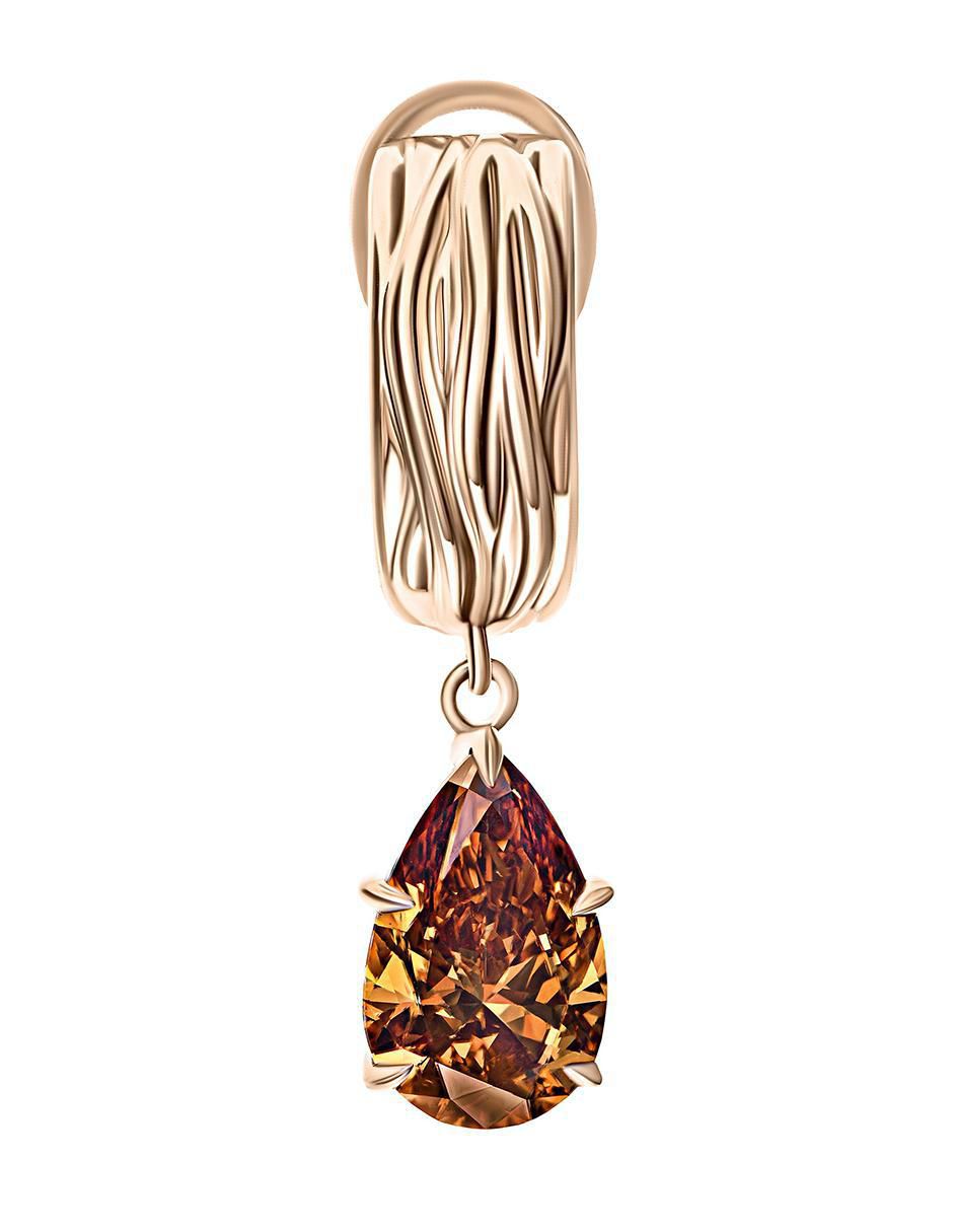 Arete de gota de oro amarillo 18 K con acabado brillante