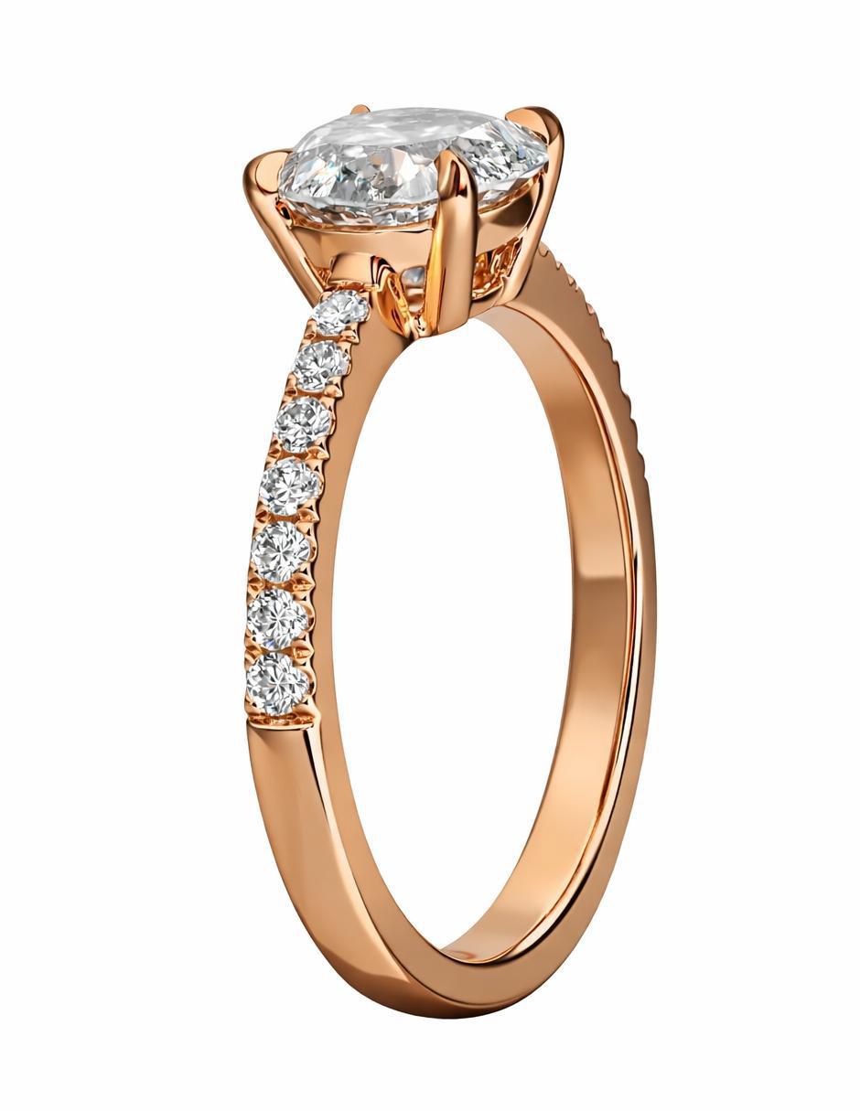 Anillo circular 14 k de oro amarillo diamante brillante 5