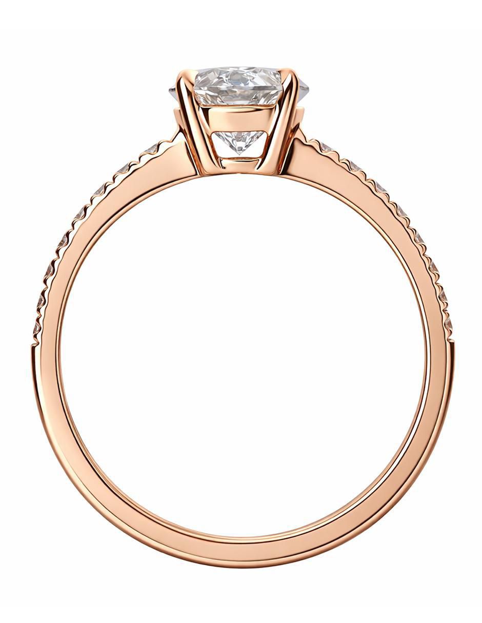 Anillo circular 14 k de oro amarillo diamante brillante