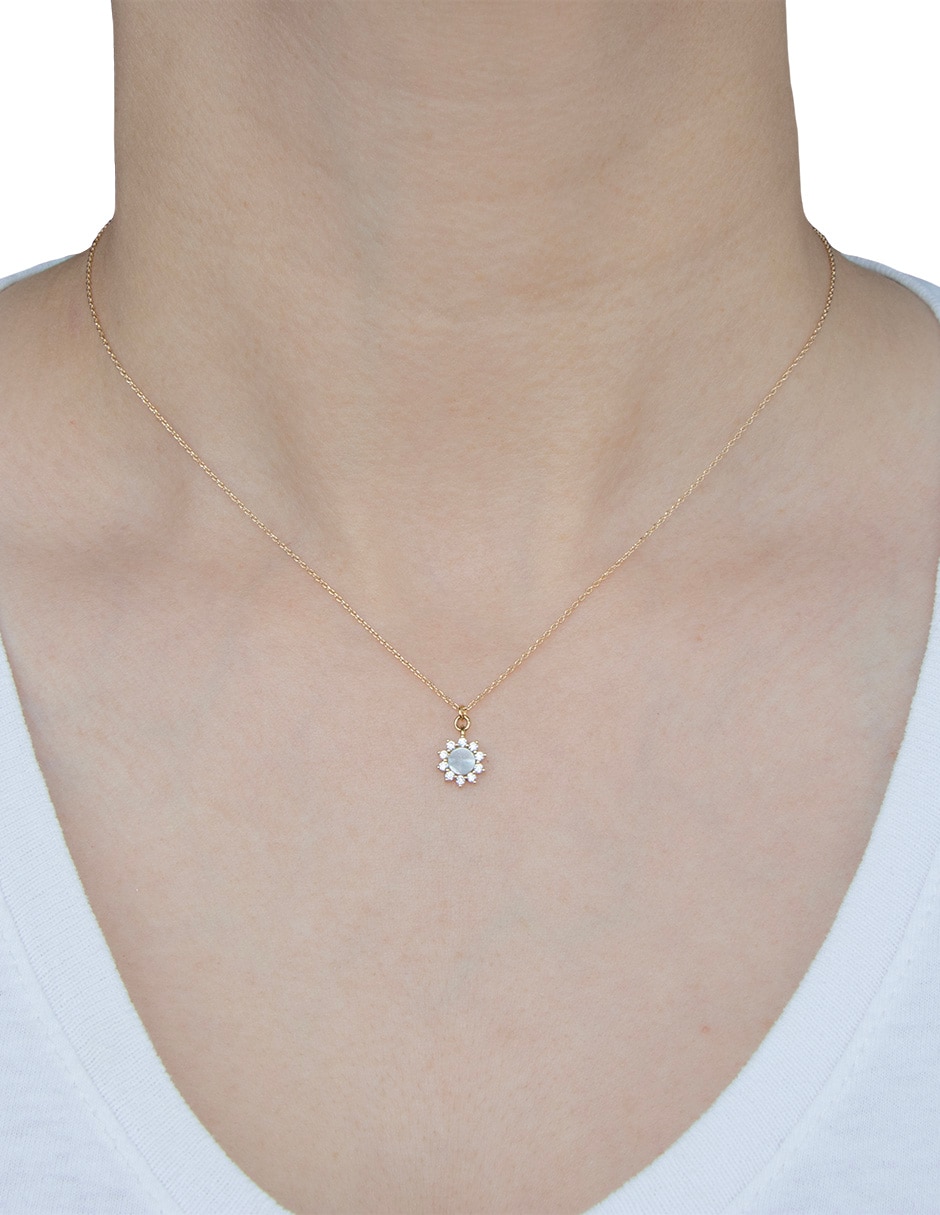 Collar de flor flor pavé de metal 3