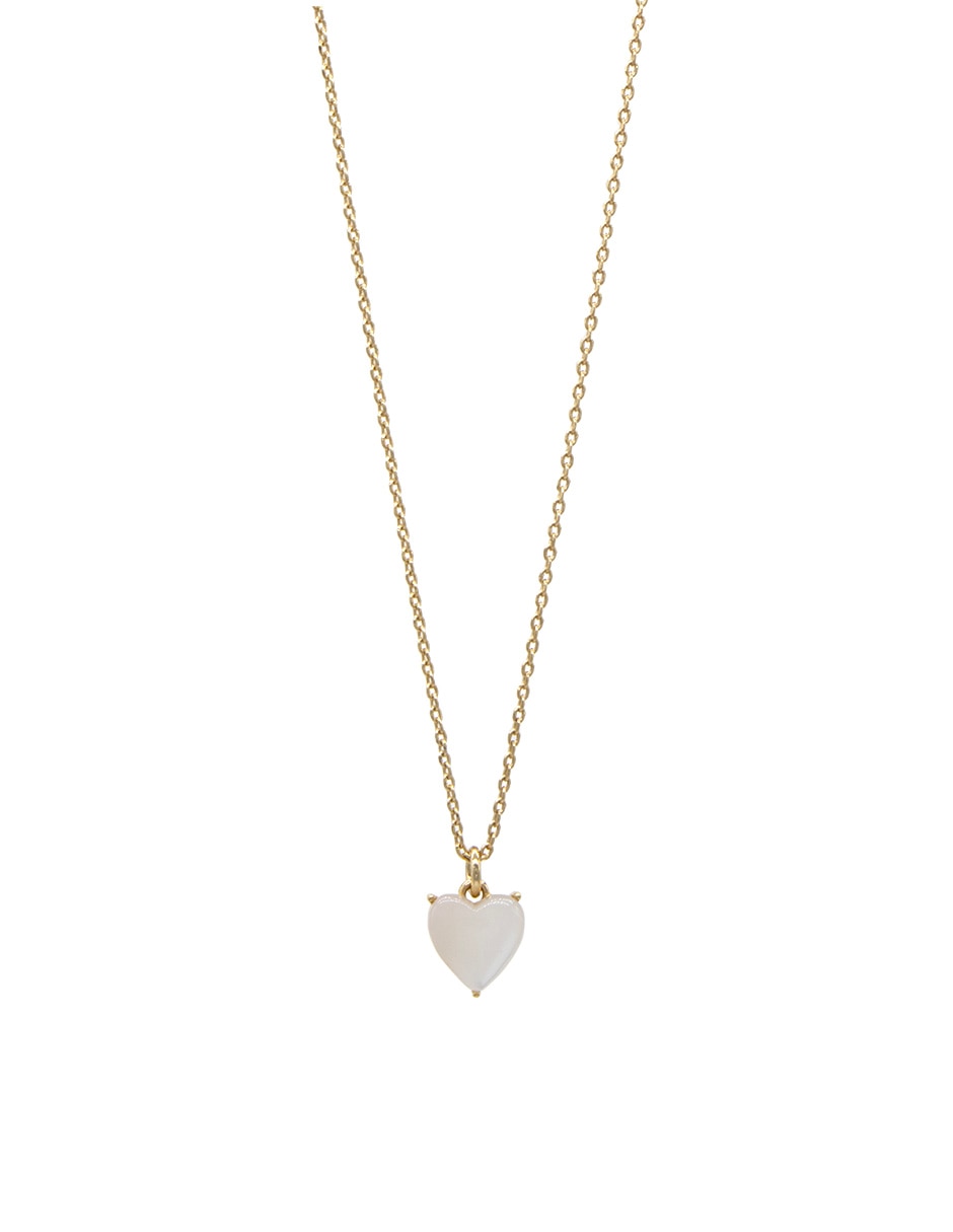 Collar de corazón corazón perla de metal