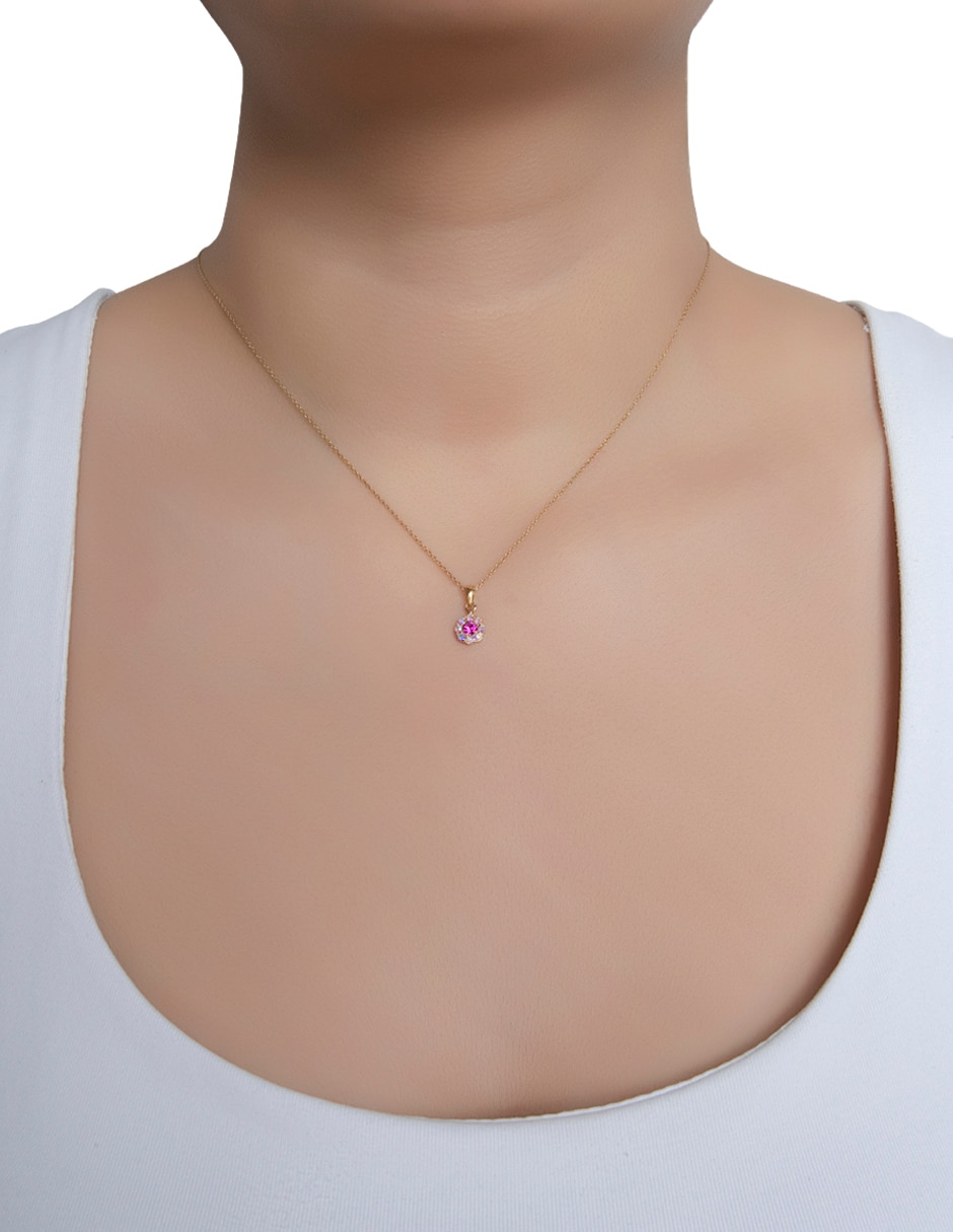 Collar de flor pavé flor de metal 2