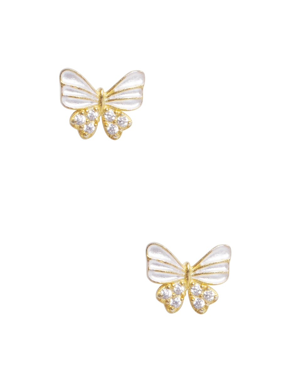 Corto de mariposa mariposa.925 de plata p 925 con acabado pavé cristal Corto de mariposa mariposa.925 de plata p 925 con acabado pavé cristal