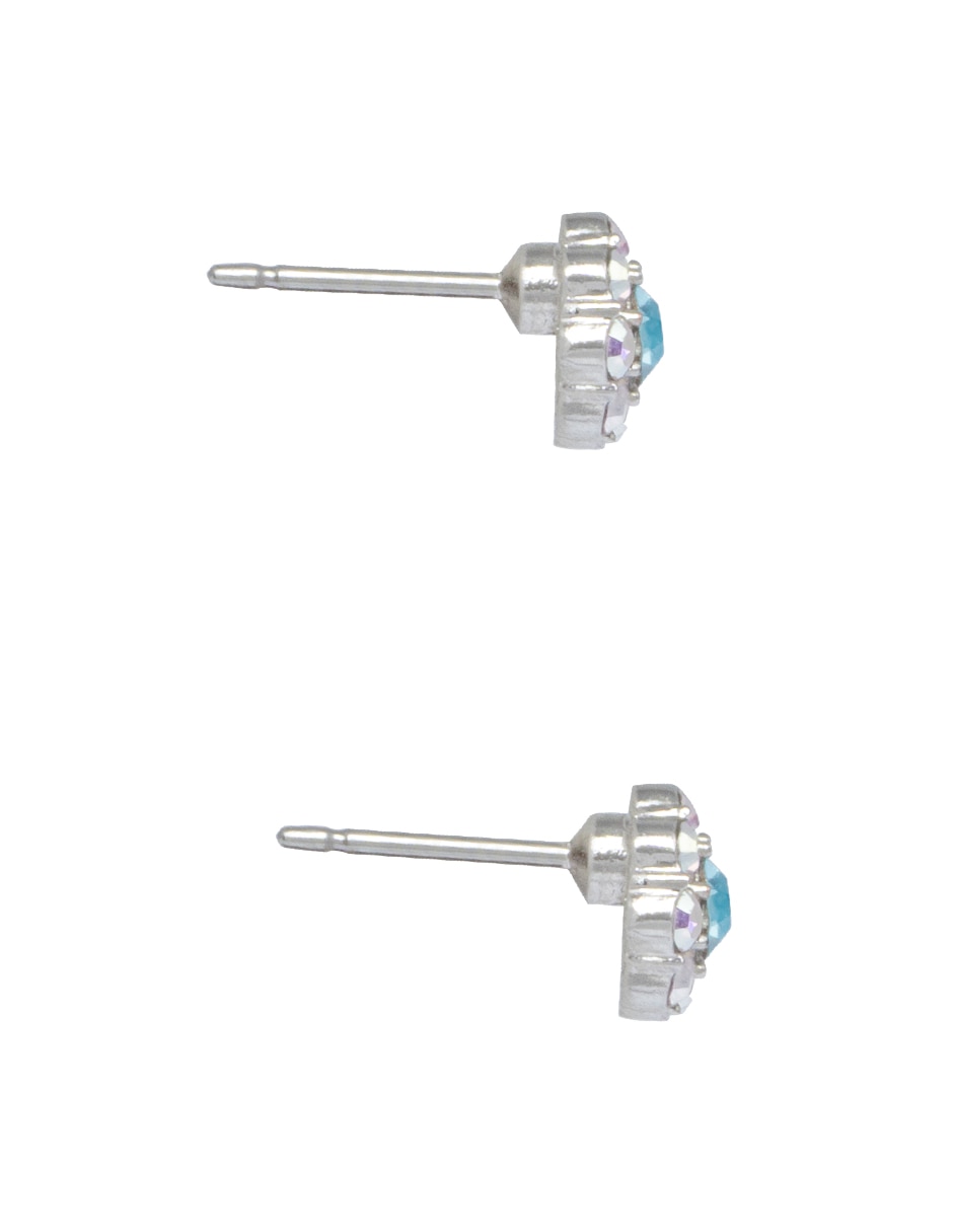 Broqueles de flor pavé flor de metal con acabado pavé cristal 3