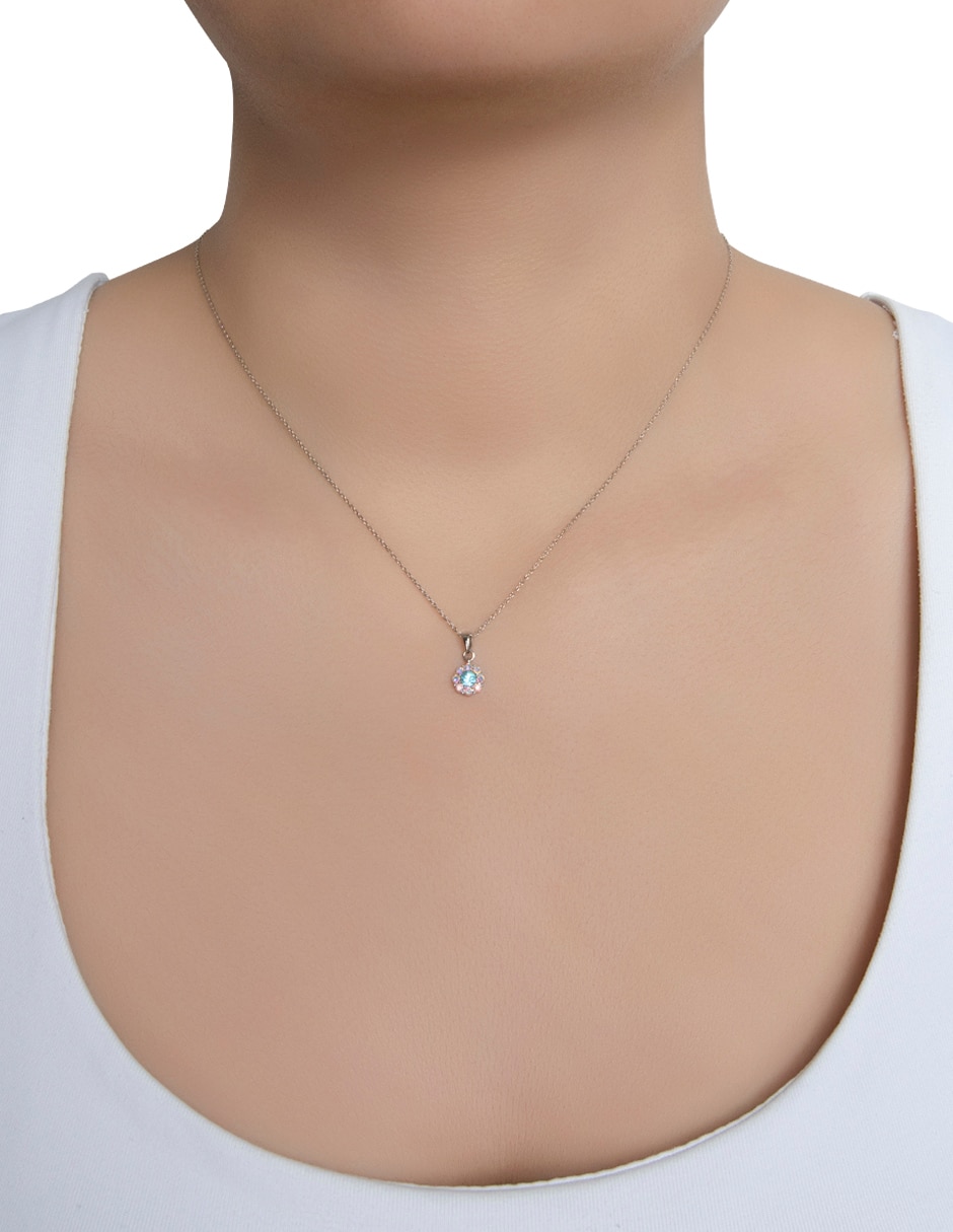 Collar de flor pavé flor de metal 3