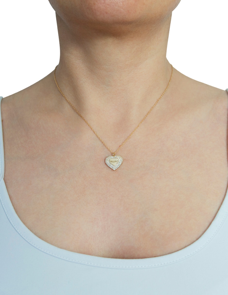 Collar de corazón corazón cristal pavé de metal 3