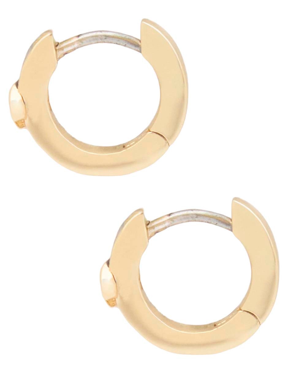 Aretes cortos con acabado baño de oro 12 k 3