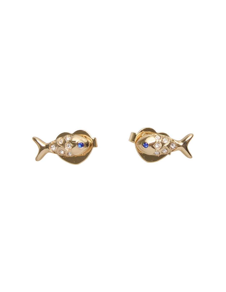 Aretes cortos de pez con acabado pavé 1