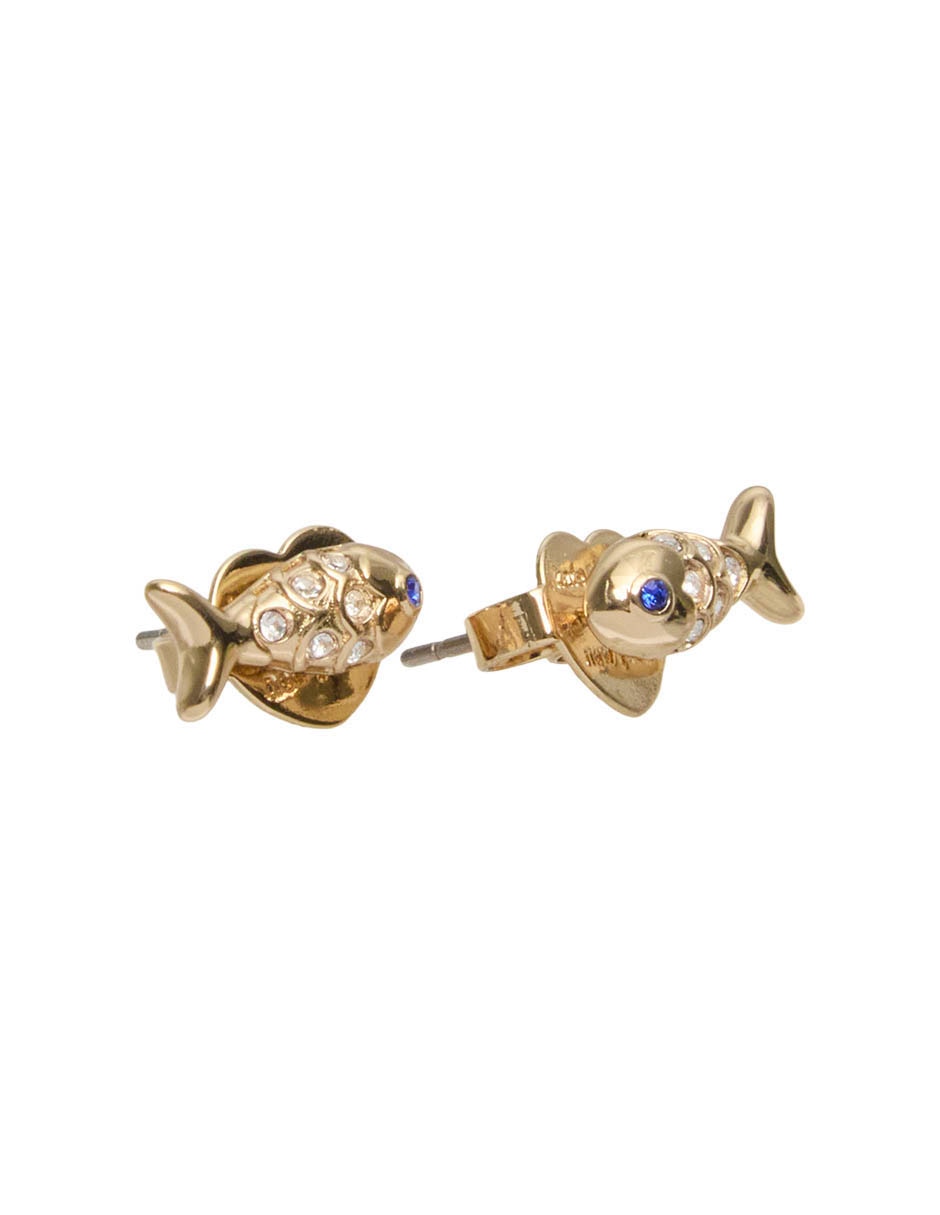 Aretes cortos de pez con acabado pavé 2