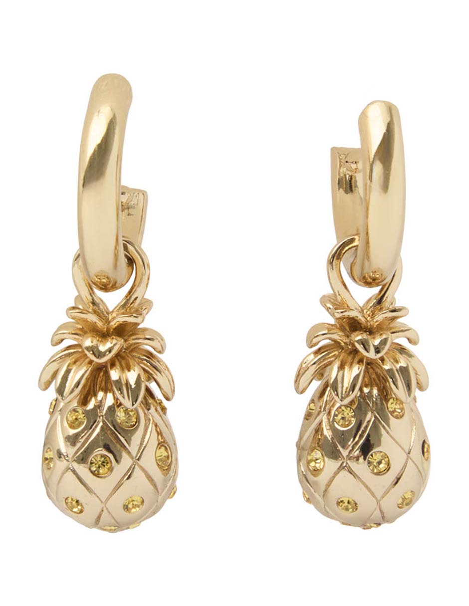 Aretes de piña con acabado brillante
