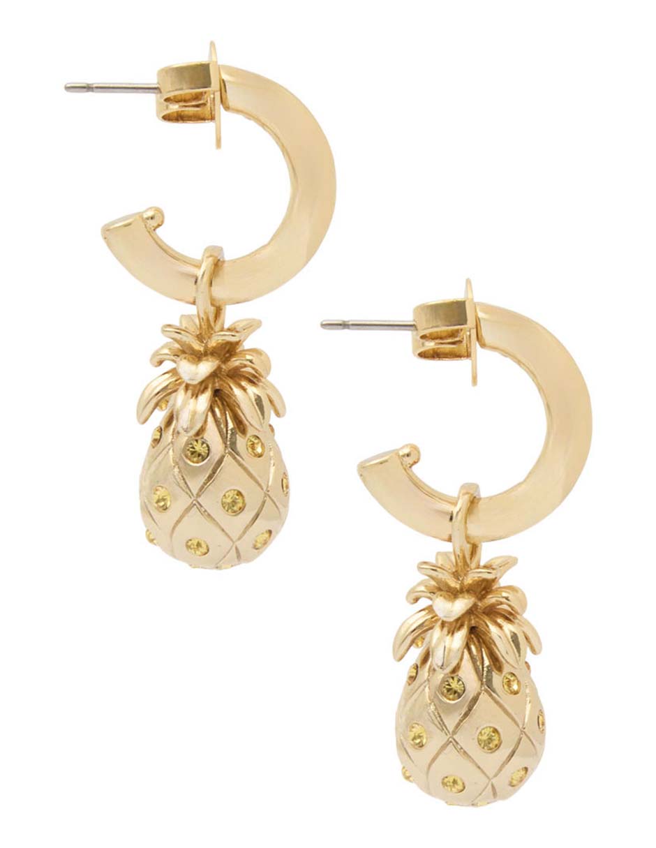 Aretes de piña con acabado brillante 3