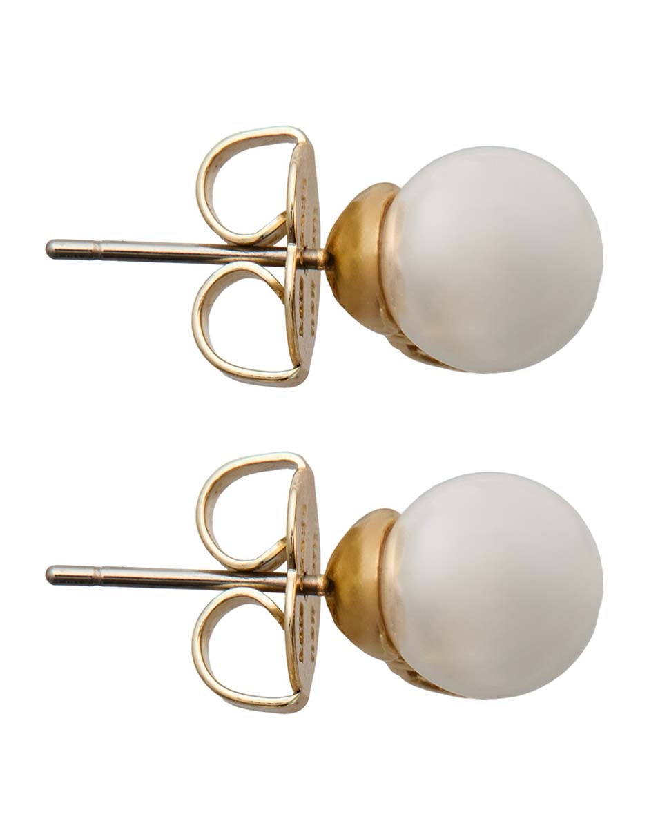 Aretes cortos baño de oro 12 k circonita 3