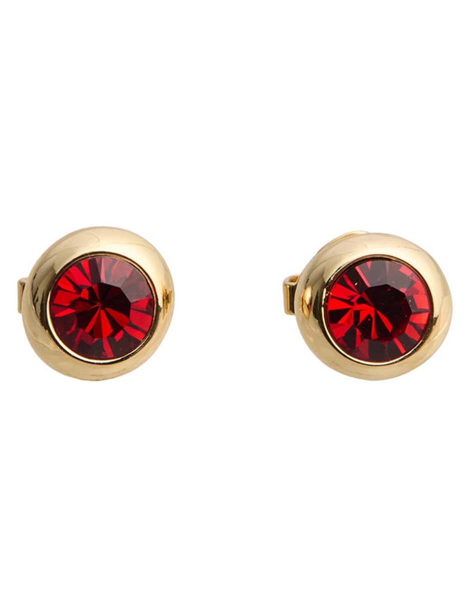 Aretes cortos con acabado baño de oro 12 k circonita 1