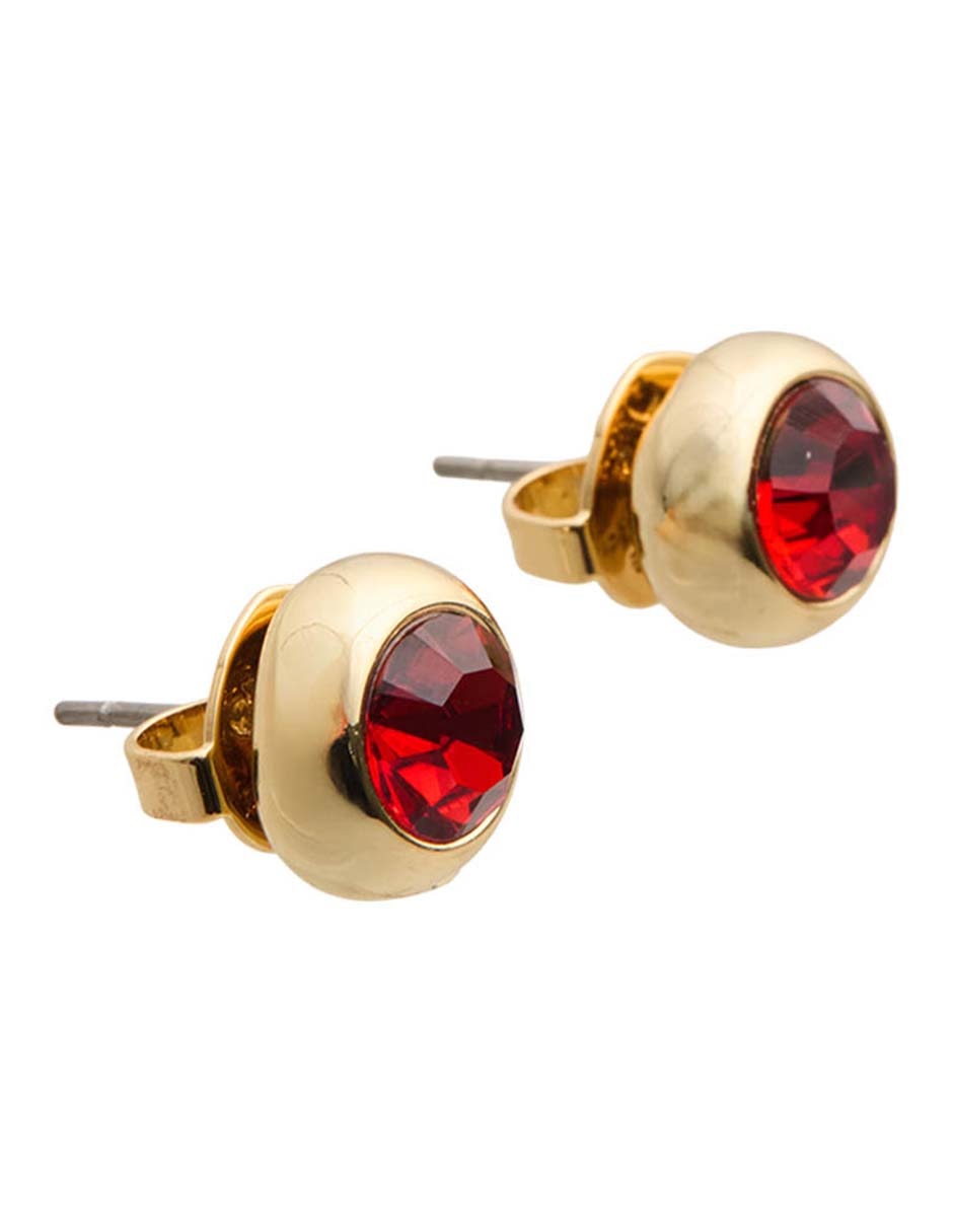 Aretes cortos con acabado baño de oro 12 k circonita 2
