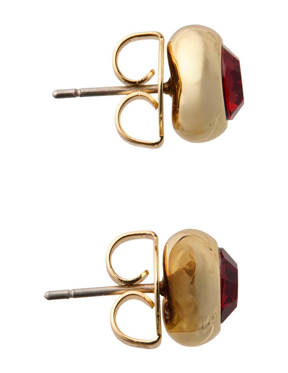 Aretes cortos con acabado baño de oro 12 k circonita 3