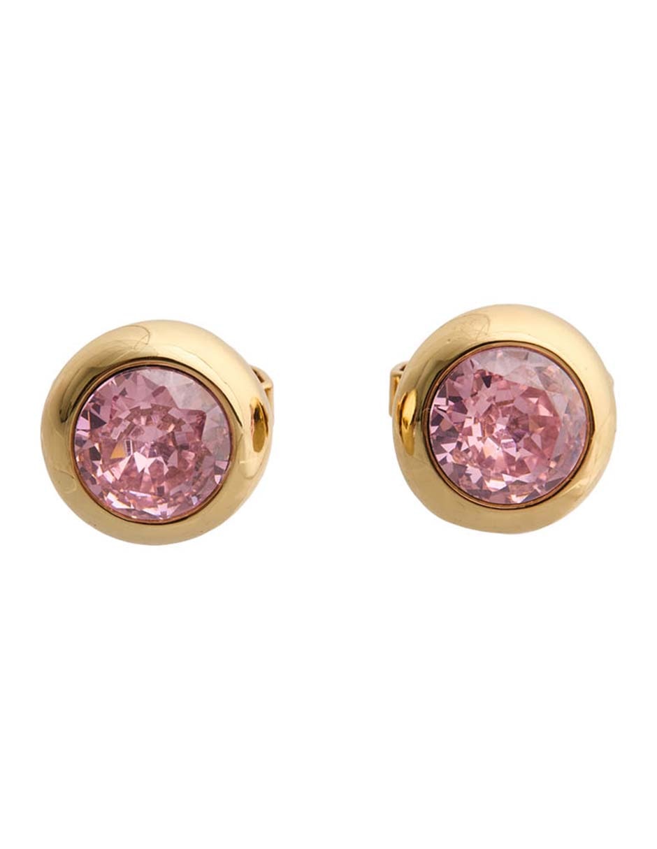 Aretes cortos con acabado baño de oro 12 k zirconia 1