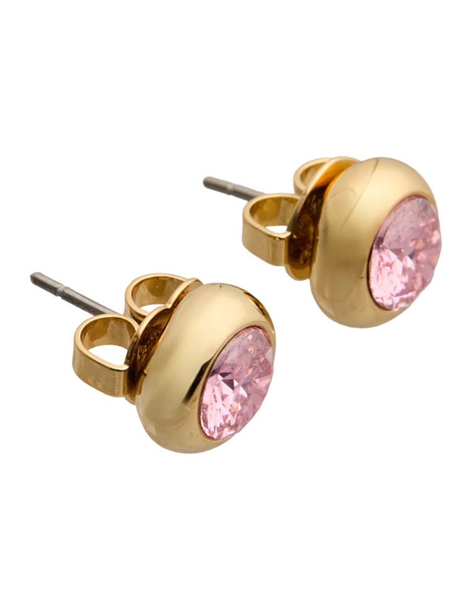 Aretes cortos con acabado baño de oro 12 k zirconia 2