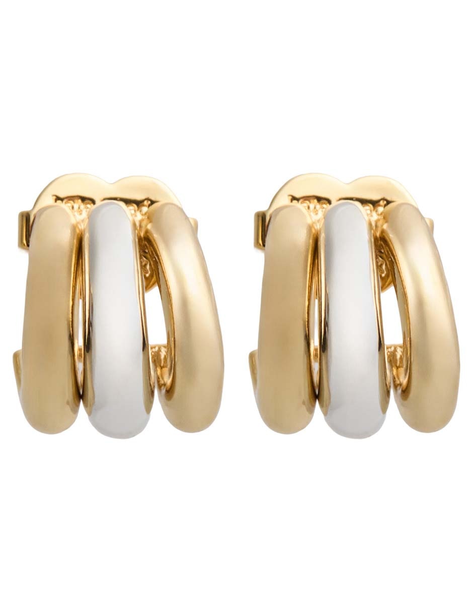 Aretes cortos kte spade con acabado baño de oro 12 k 1