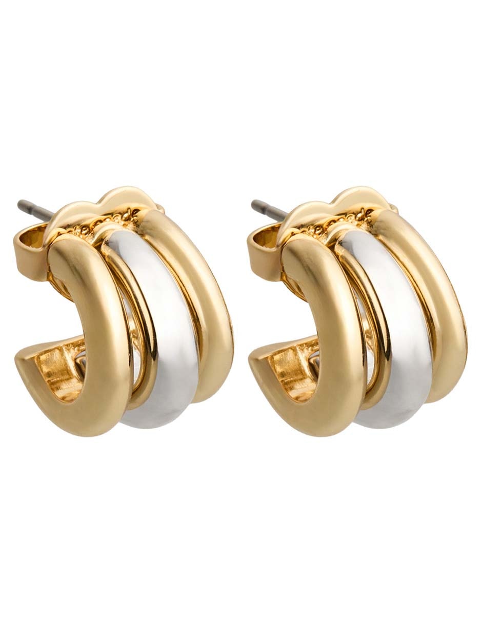 Aretes cortos kte spade con acabado baño de oro 12 k 2
