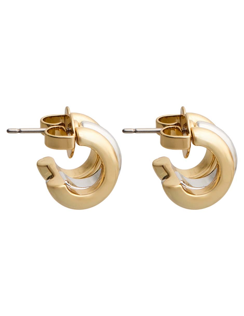 Aretes cortos kte spade con acabado baño de oro 12 k 3