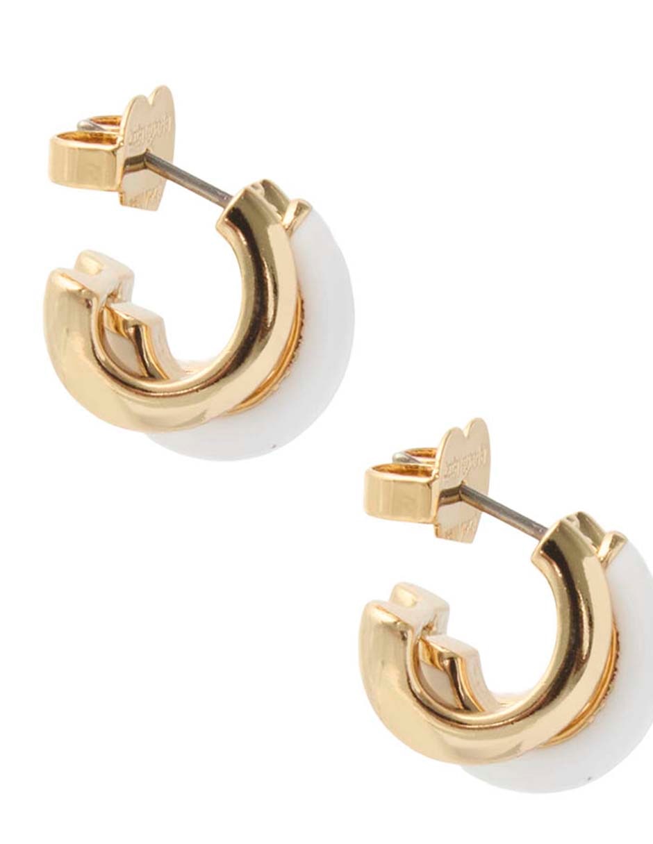 Aretes cortos con acabado de oro 12 k 3