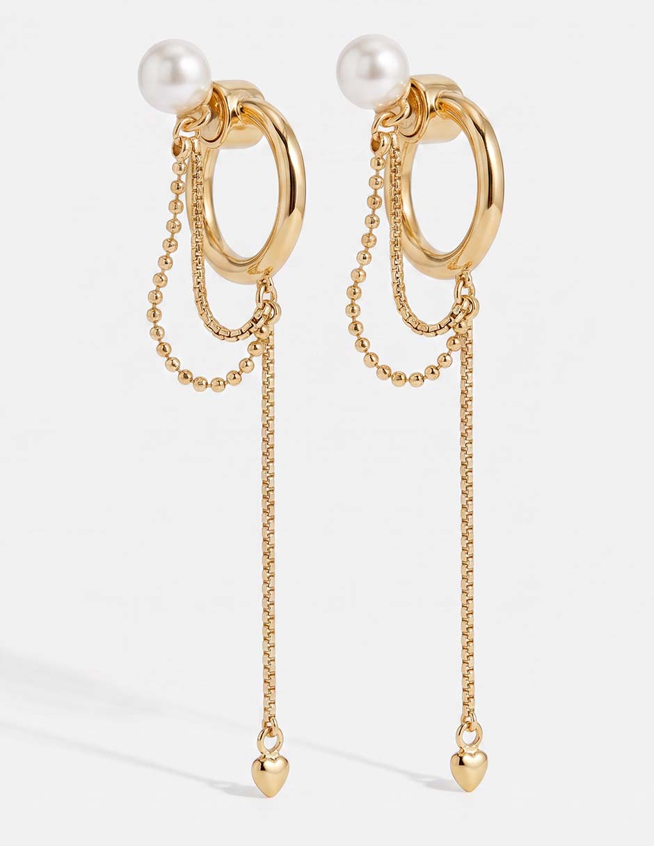 Aretes largos con acabado brillante 3