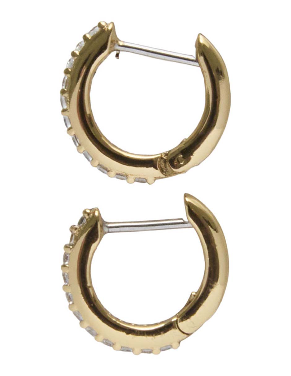 Arracadas con acabado chapa de oro zirconia 1
