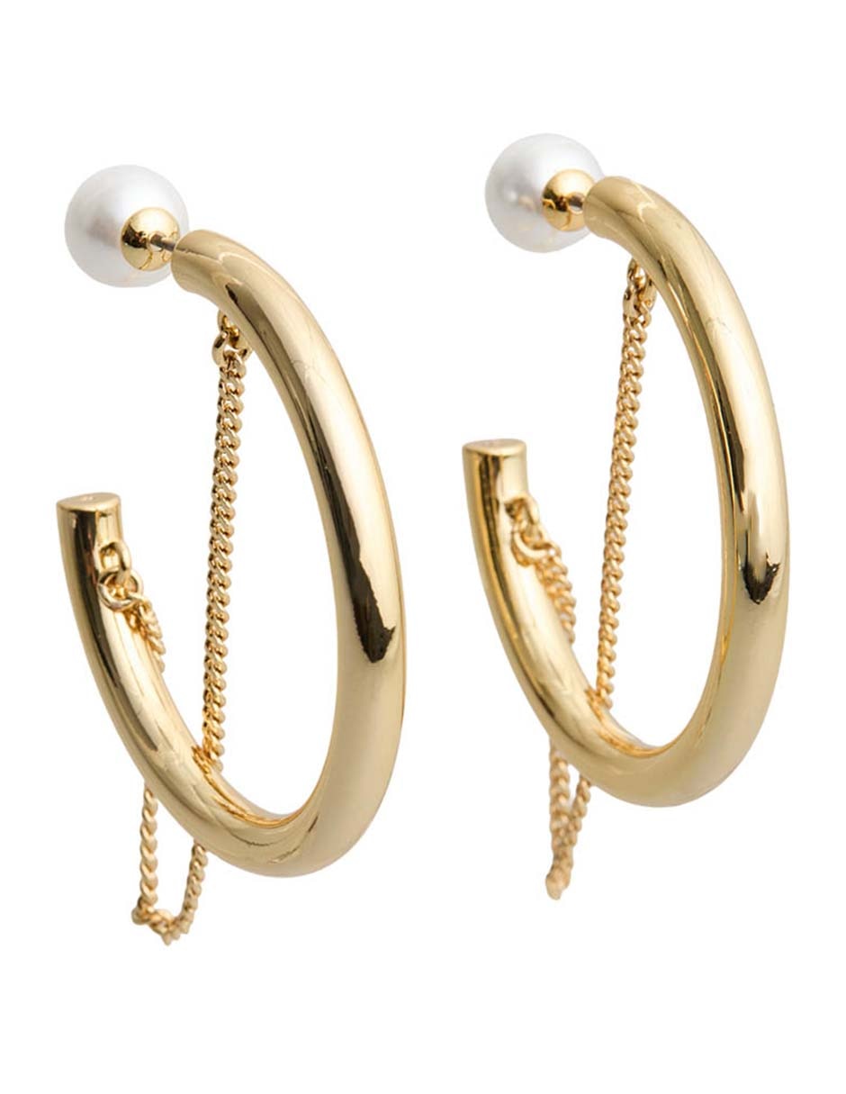 Aretes largos con acabado brillante 2