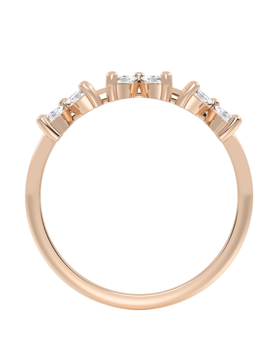 Anillo de flor 10 k de oro zirconia brillante 4