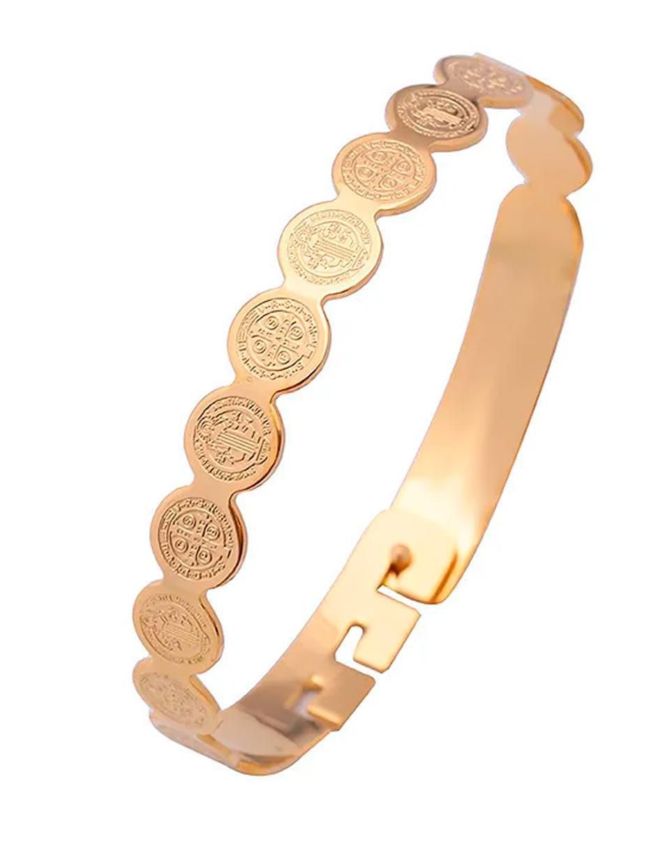 Brazalete de oro laminado con 18 K acabado brillante Brazalete de oro laminado con 18 K acabado brillante