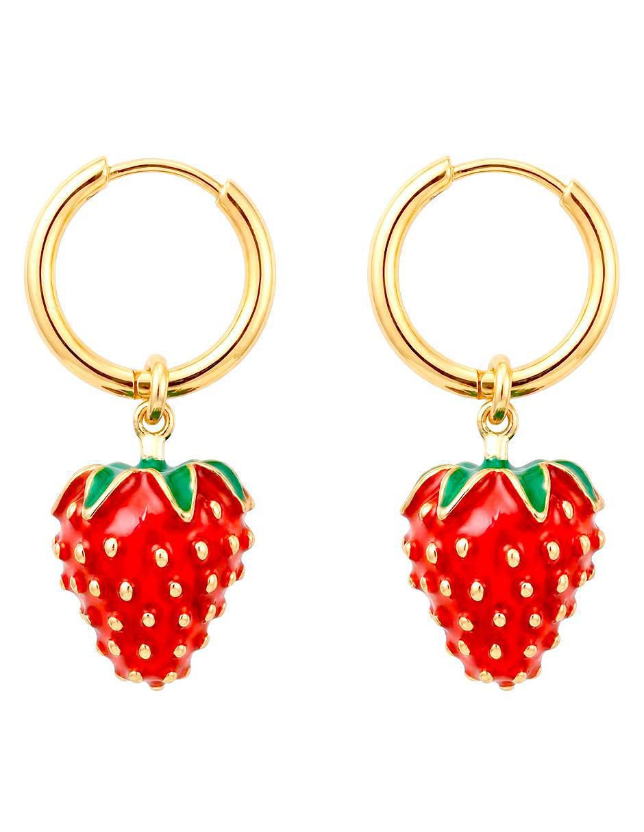Aretes de aro con acabado esmaltado