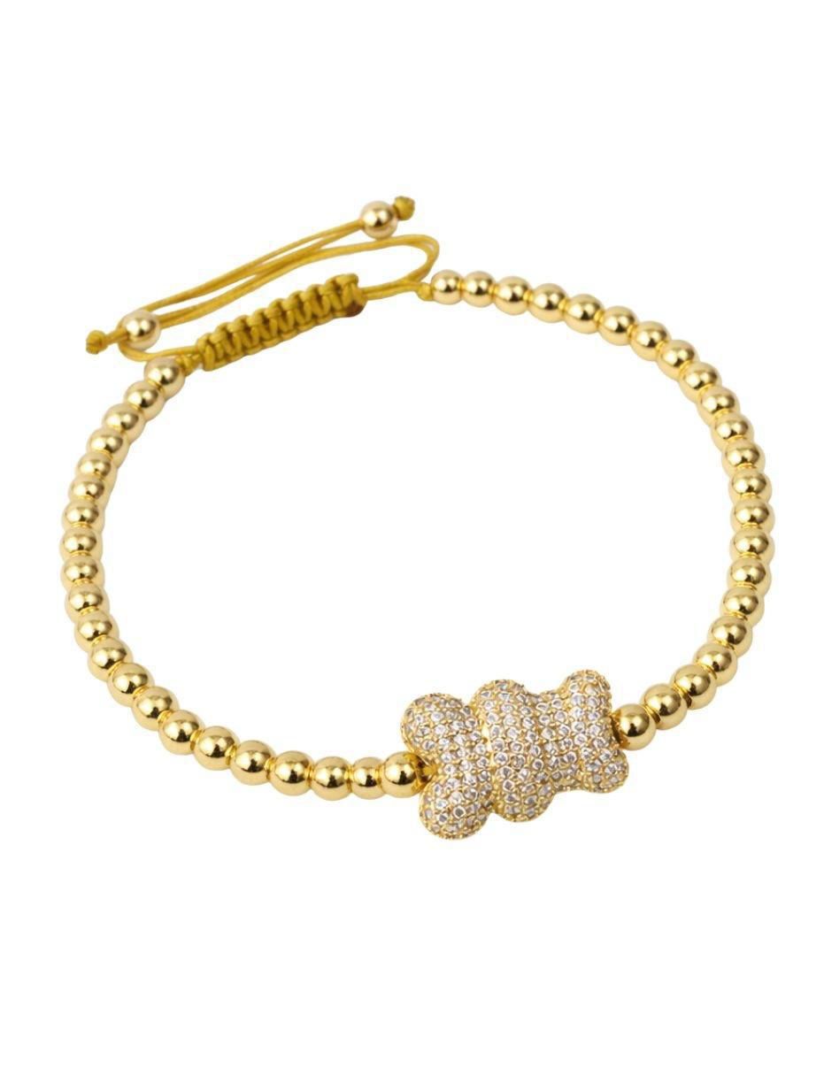 Pulsera con zirconia acabado baño de oro 18 K Pulsera con zirconia acabado baño de oro 18 K