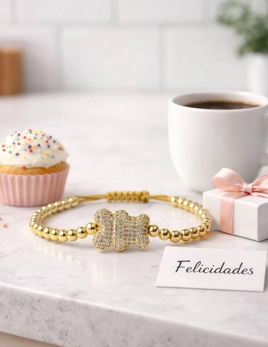 Pulsera con zirconia acabado baño de oro 18 K 3