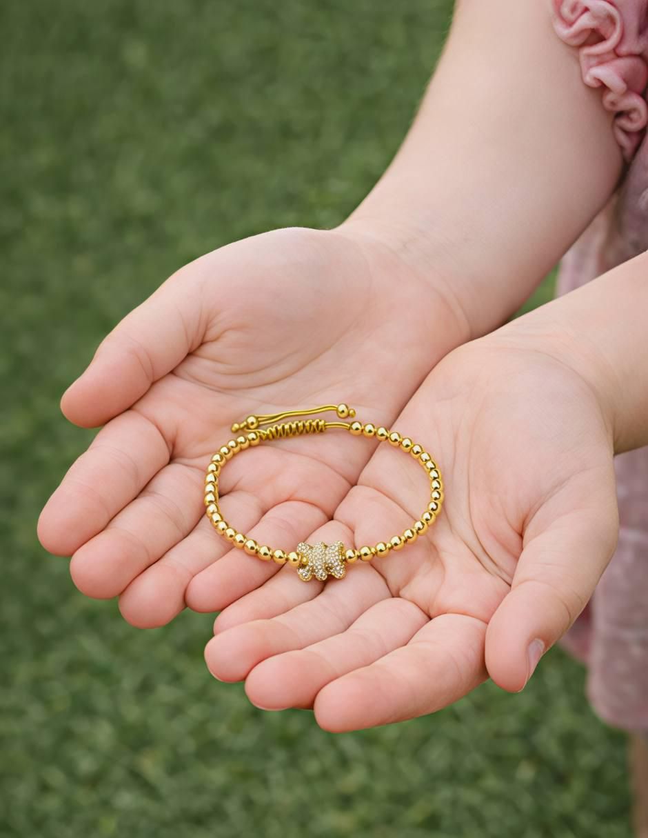 Pulsera con zirconia acabado baño de oro 18 K 4