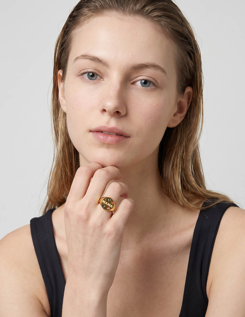 Anillo circonita baño de oro 18 k Anillo circonita baño de oro 18 k