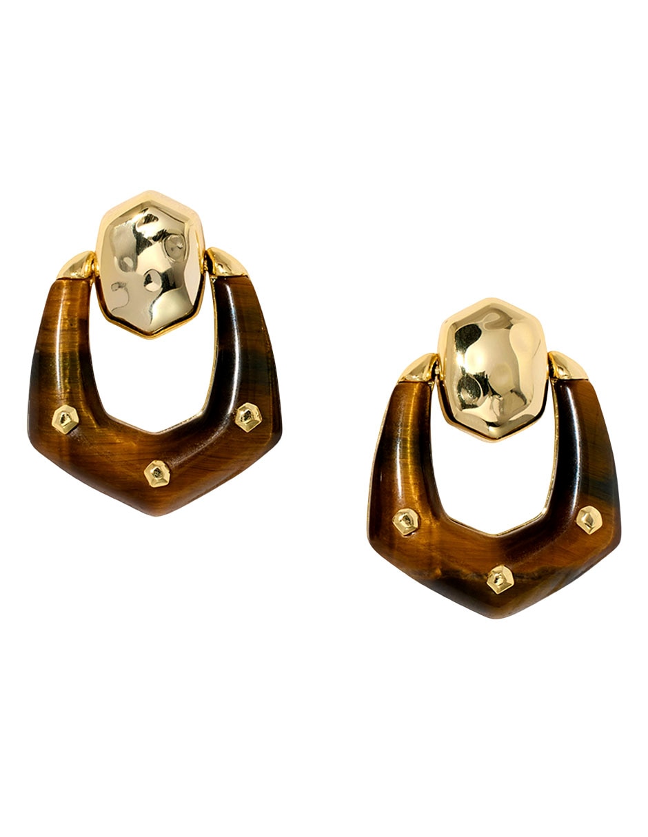 Broqueles hexagonales kendra scott con acabado pulido