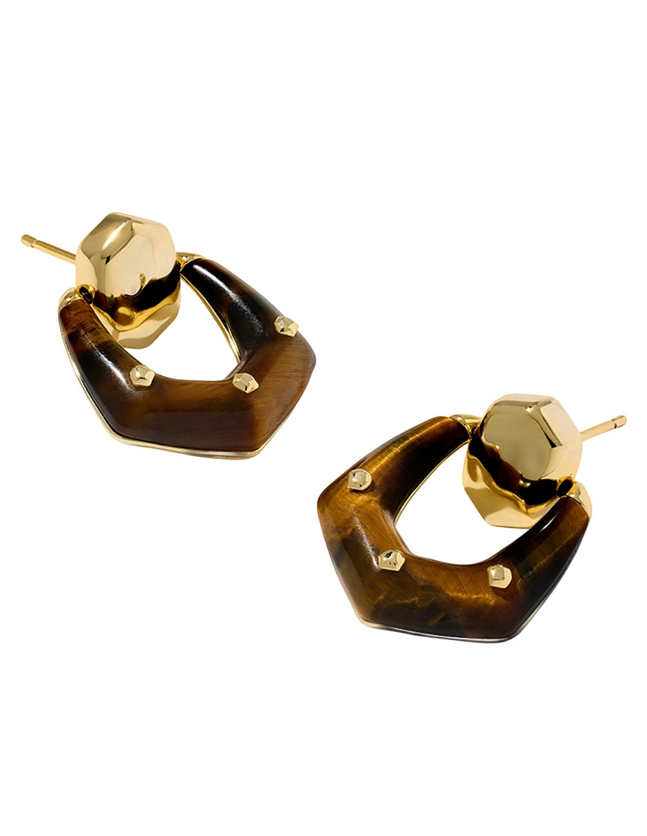 Broqueles hexagonales kendra scott con acabado pulido