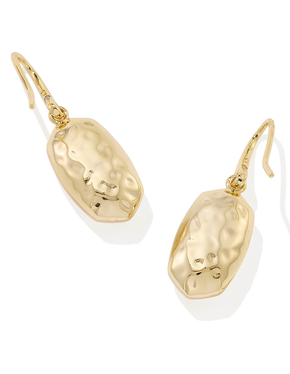 Aretes largos con acabado de baño de oro 14 K madre perla 2
