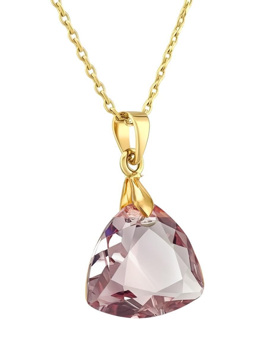 Aretes y collar triangular Aurore 18 k cristal 3