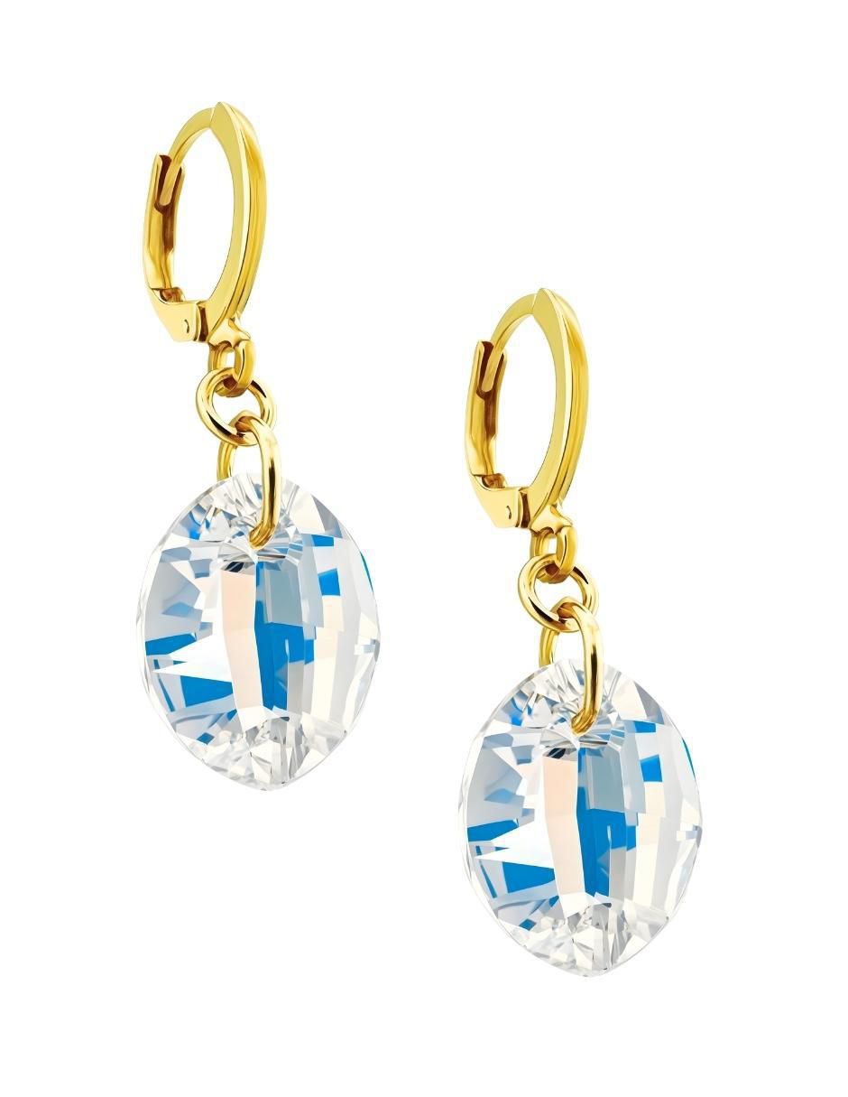 Aretes y collar ovalado Aurore 18 k cristal 4