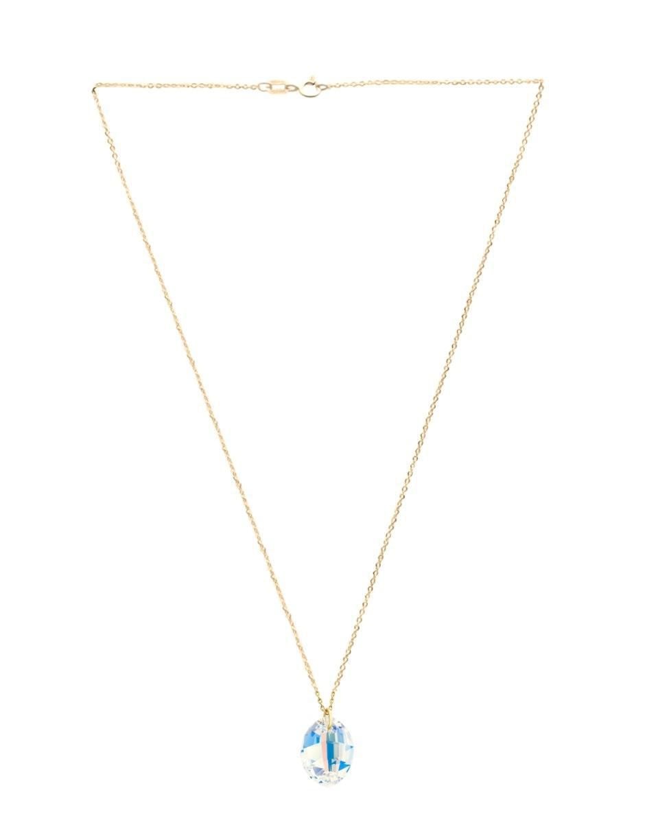 Aretes y collar ovalado Aurore 18 k cristal 6