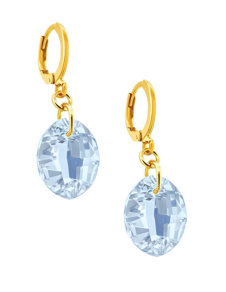 Aretes y collar ovalado Aurore 18 k cristal 4