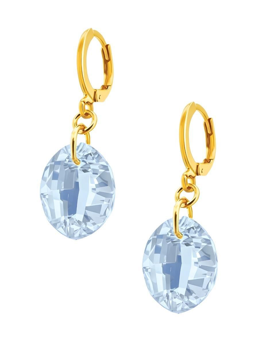 Aretes y collar ovalado Aurore 18 k cristal 5