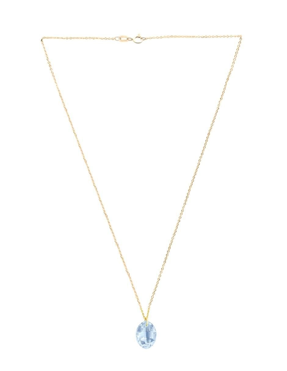 Aretes y collar ovalado Aurore 18 k cristal 6