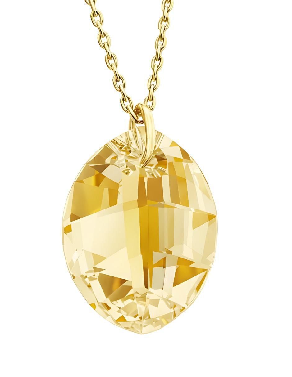 Aretes y collar ovalado Aurore 18 k cristal 3