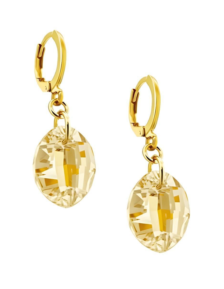 Aretes y collar ovalado Aurore 18 k cristal 4