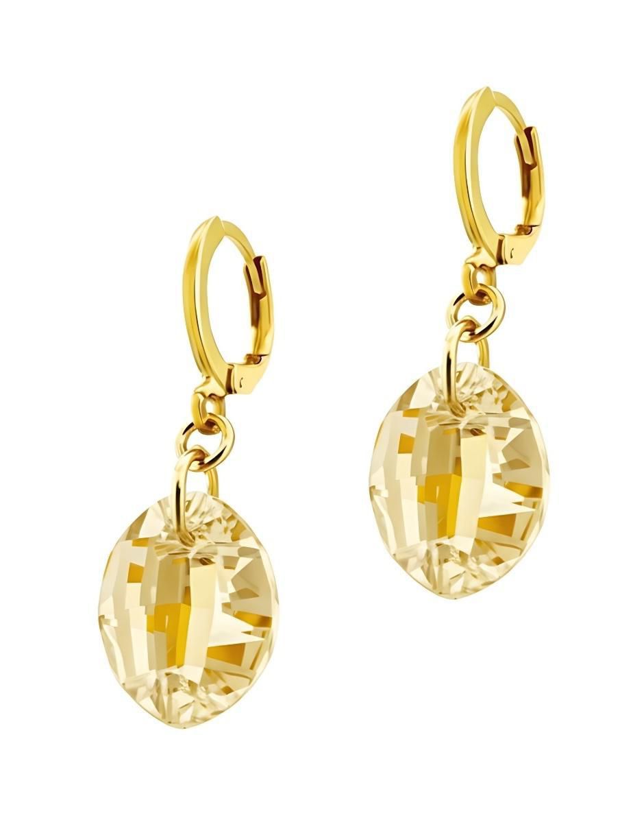 Aretes y collar ovalado Aurore 18 k cristal 5