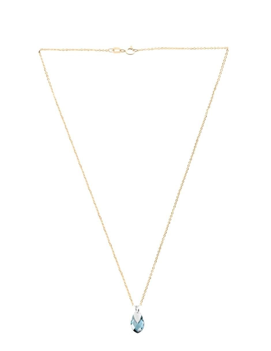 Aretes y collar de gota Aurore 18 k cristal 7