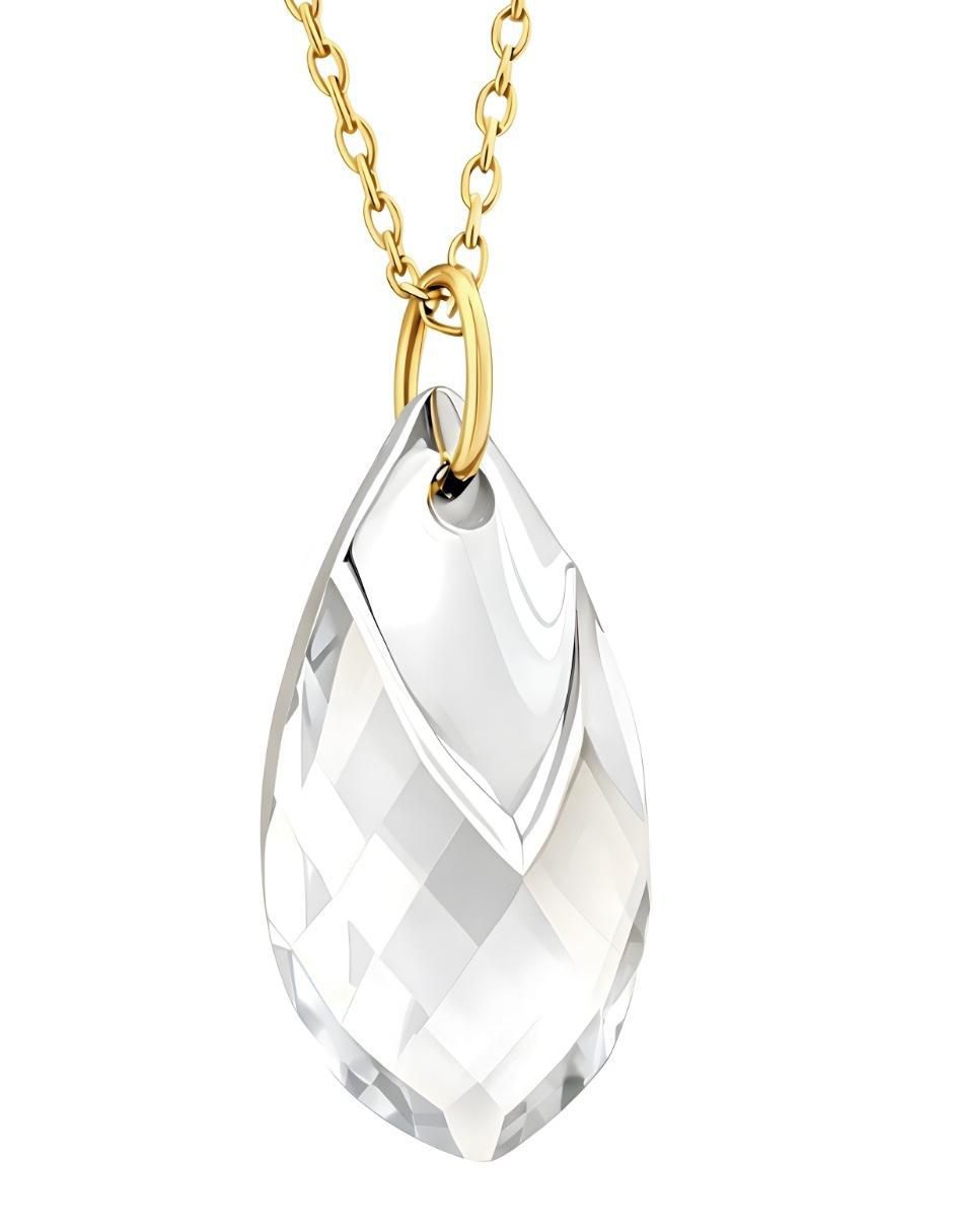 Aretes y collar de gota Aurore 18 k cristal 4