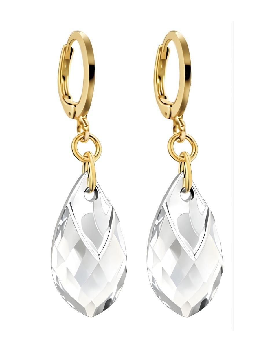 Aretes y collar de gota Aurore 18 k cristal 5